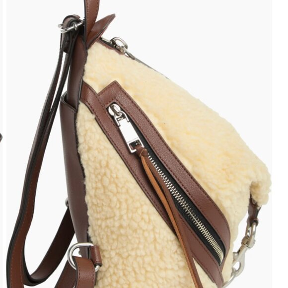 New Rebecca Minkoff Julian Faux Fur Shearling Backpack